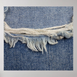 Rippade jeans struktur, snyggtens bakgrund. poster