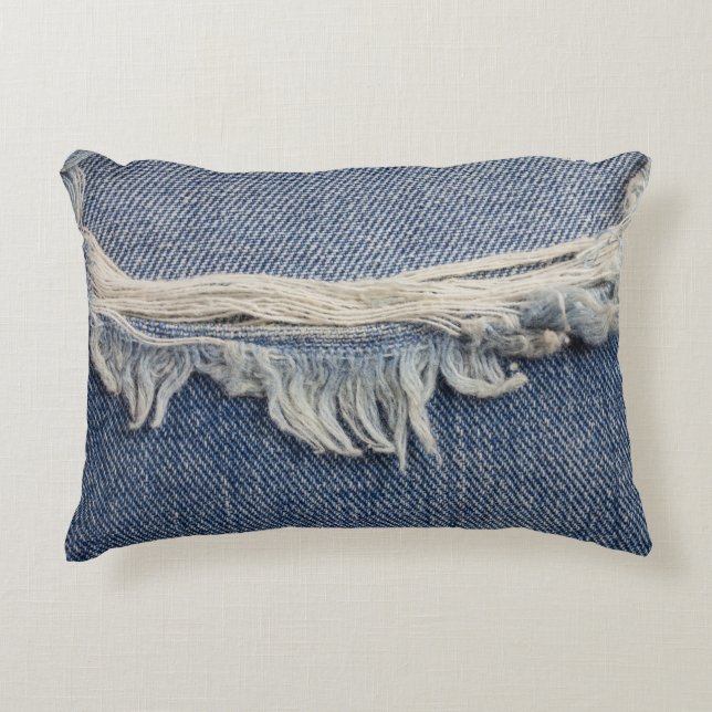 Rippade jeans struktur, snyggtens bakgrund. prydnadskudde (Framsidan)