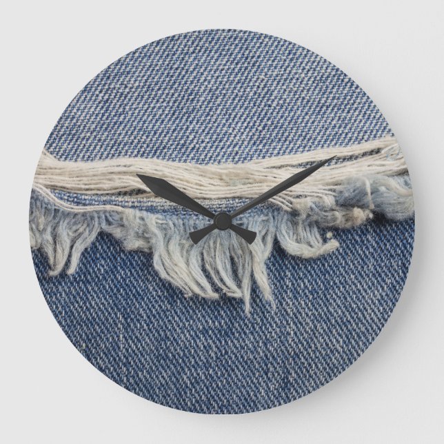 Rippade jeans struktur, snyggtens bakgrund. stor klocka (Framsida)