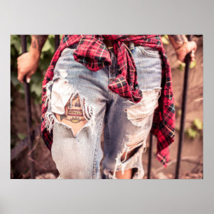 Rippade Jeans & Tattoo poster
