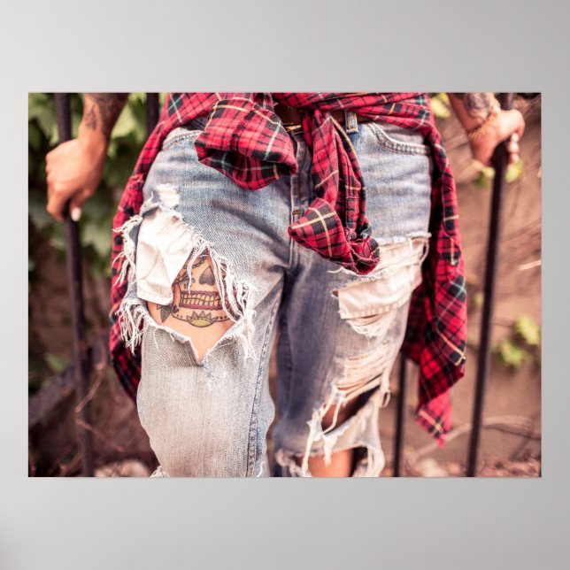 Rippade Jeans & Tattoo poster (Framsidan)