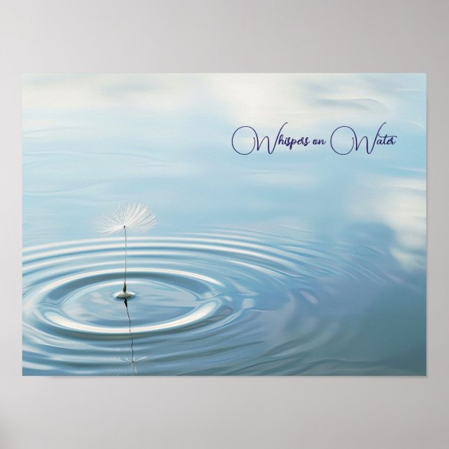 Rippade reflektioner: Flytande Dandelion Seed Poster (Framsidan)