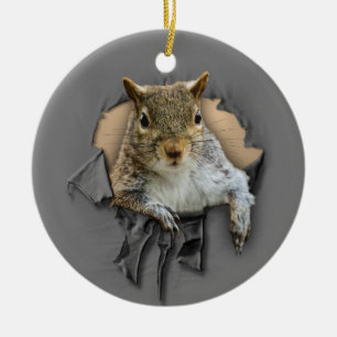 Rippat Shirt Squirrel Ceramic Ornament