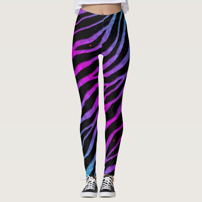 Rippat SpaceTime-Rand - cyan/Rosa Leggings (Framsida)