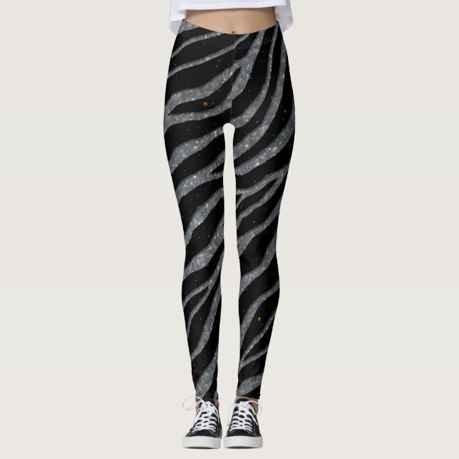 Rippat SpaceTime Rand - Glitter Silver Leggings (Framsida)