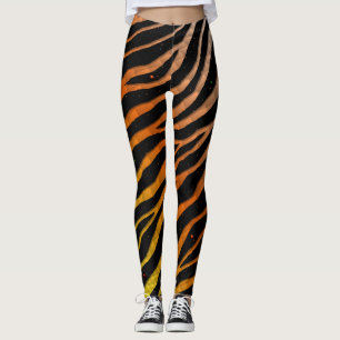 Rippat SpaceTime-Rand - Gult/Orange/vit Leggings