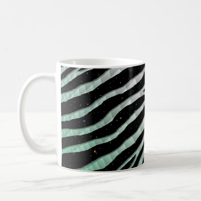 Rippat SpaceTime-Rand - Mint/White Kaffemugg (Vänster)