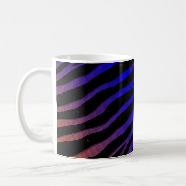 Rippat SpaceTime-Rand - Orange/blå Kaffemugg (Vänster)