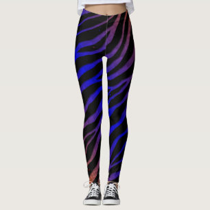 Rippat SpaceTime-Rand - Orange/blå Leggings