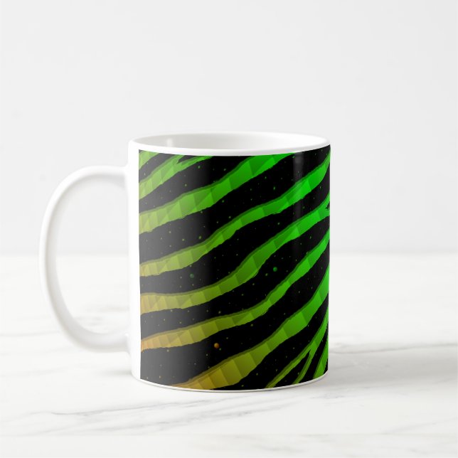 Rippat SpaceTime-Rand - Orange/Grönt Kaffemugg (Vänster)