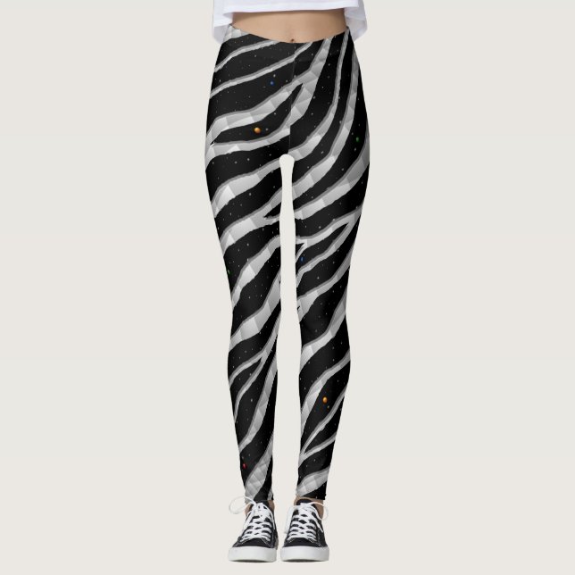 Rippat SpaceTime Rand - Silver/White Leggings (Framsida)