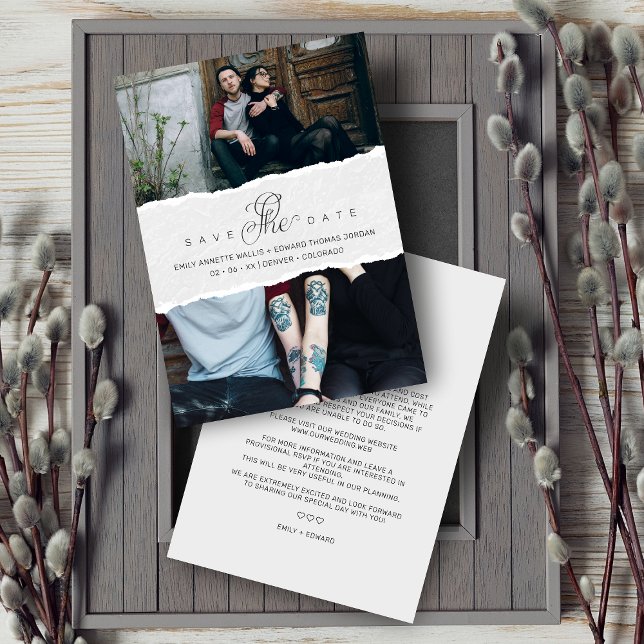 Ripped Paper Effect Wedding Custom Photo Script (Skapare uppladdad)