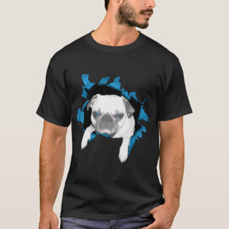 Ripper Pug svart och vit T Shirt