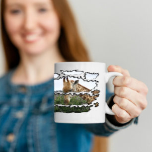 Ripping Wildlife Giraffe Thorn Träd Kaffemugg