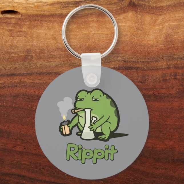 Rippit Funny Frog Stoner Gift, Stoner Girls Frog  Nyckelring (Framsida)