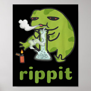 Rippit Groda Stoner Weed Rökare Roligt _1 Poster