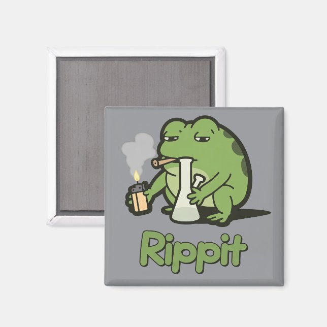 Rippit Rolig Groda Stoner-Gåva, Stoner Tjejer Grod Magnet (Front/Back)