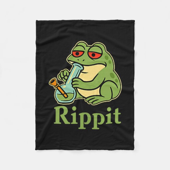 Rippit Stoner Groda Rökande Stoner Illustration Fleecefilt (Framsidan)