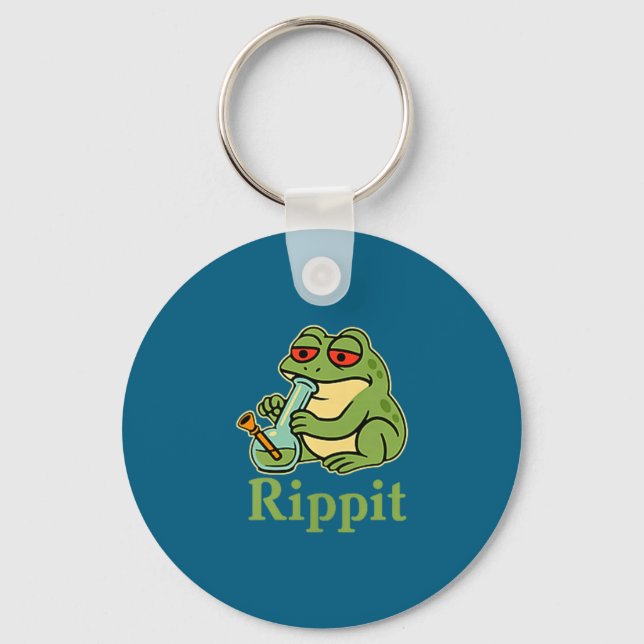 Rippit Stoner Groda Rökande Stoner Nyckelring (Framsida)