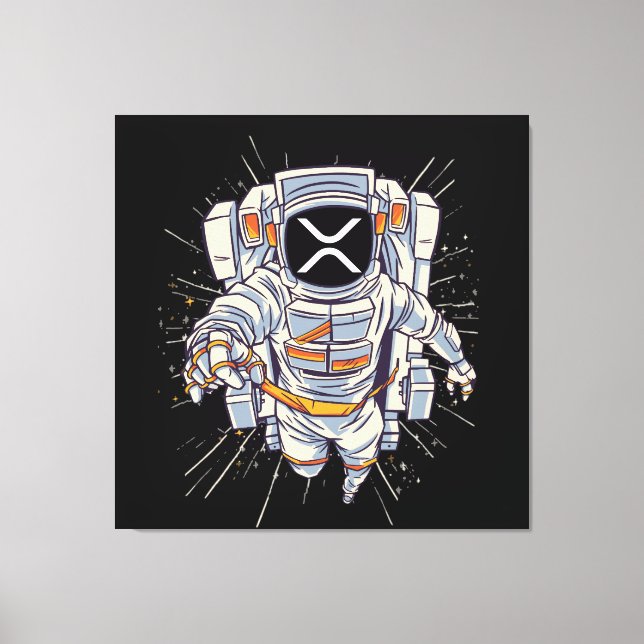 Ripple Astronaut - Xrp Crypto Canvastryck (Framsida)