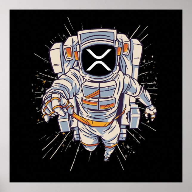 Ripple Astronaut - Xrp Crypto Poster (Framsidan)