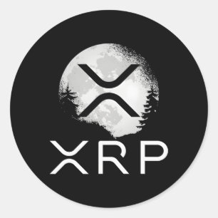 Ripple Coin Xrp Ledger Måne Cryptocurrency Bull Mo Runt Klistermärke