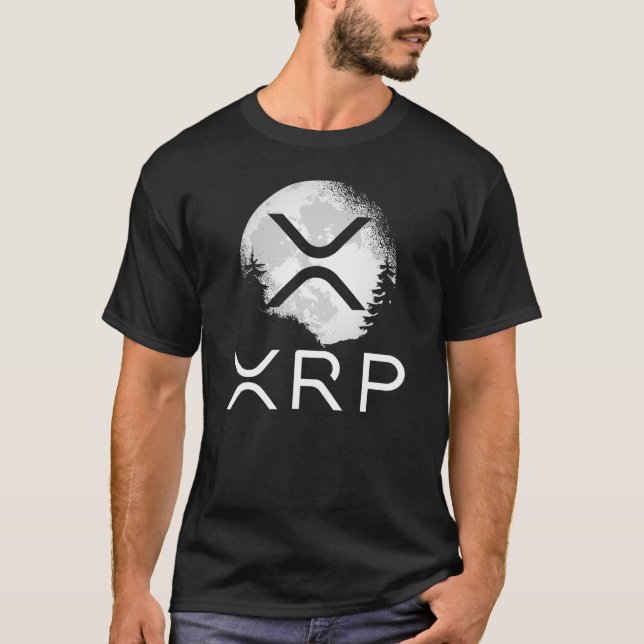 Ripple Coin Xrp Ledger Moon Cryptocurrency Bull Ma T Shirt (Framsida)
