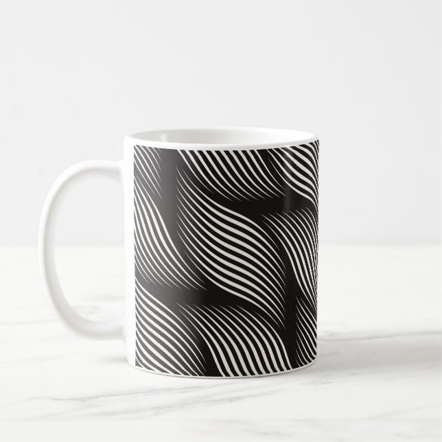 Ripple mönster, trendig vintage struktur. kaffemugg (Vänster)