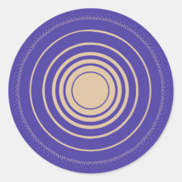 Ripple, Ringar, Concentric Circles, Guld, Lila Runt Klistermärke
