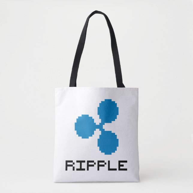 Ripple XRP 8-Bit Logotyp | Tote Bag Tygkasse (Framsida)