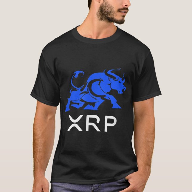 Ripple XRP BULLRUN to MÅNE Cryptocurrency Mark T Shirt (Framsida)