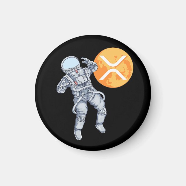 Ripple XRP Cryptocurrency - Crypto Astronaut Magnet (Framsidan)