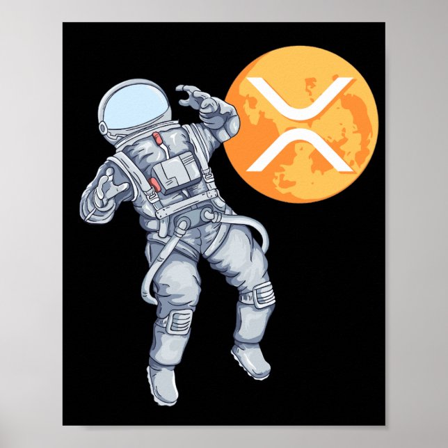 Ripple XRP Cryptocurrency - Crypto Astronaut Poster (Framsidan)
