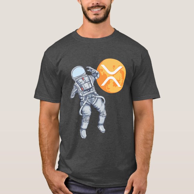 Ripple XRP Cryptocurrency - Crypto Astronaut T Shirt (Framsida)
