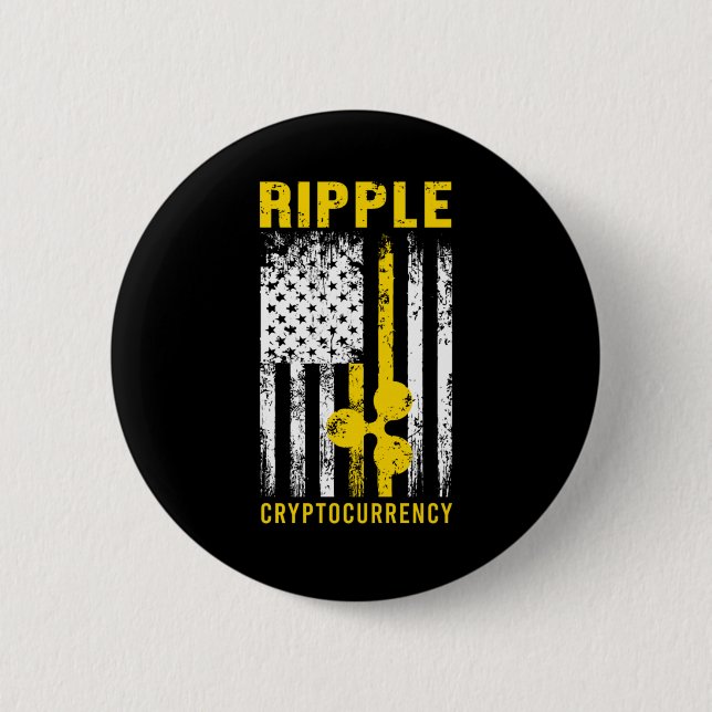 Ripple XRP US Flagga American Cryptocurrency Gift Knapp (Framsida)