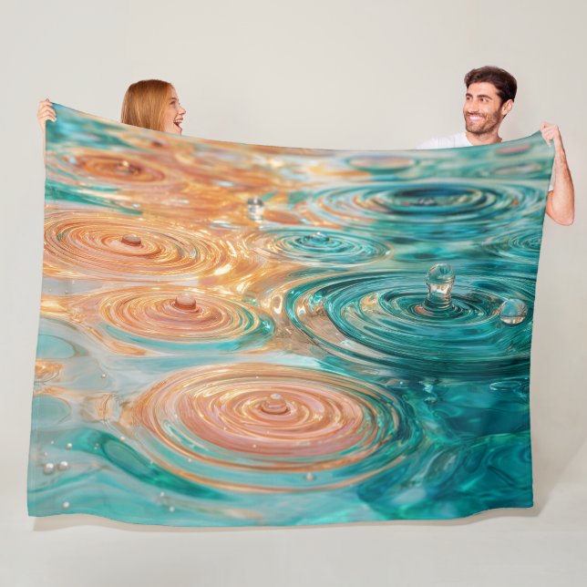 Ripples of Tranquility Abstract Water Harmony Fleecefilt (På plats)