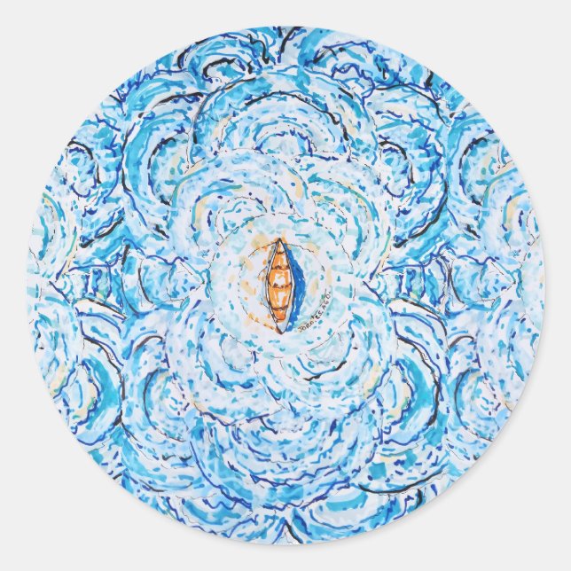 Ripples Runt Klistermärke (Framsida)