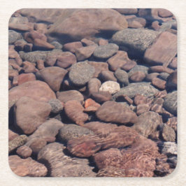 Ripples & Sten på Nordkusten, Sjö Superior Underlägg Papper Kvadrat