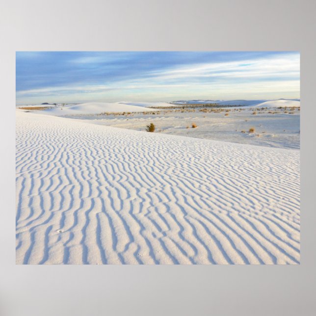 Rippling Sand Dunes of White Sands, New mexico Poster (Framsidan)
