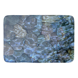 Rippling vatten, brook, ånga, undervattensstenar badrumsmatta