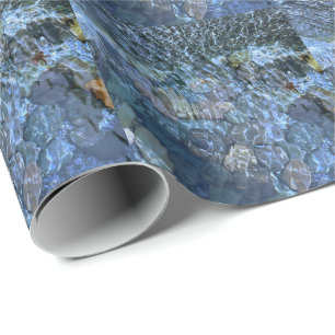 Rippling vatten, brook, ånga, undervattensstenar presentpapper