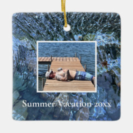 Rippning vatten sjö-havets undervattenszon mönster julgransprydnad keramik