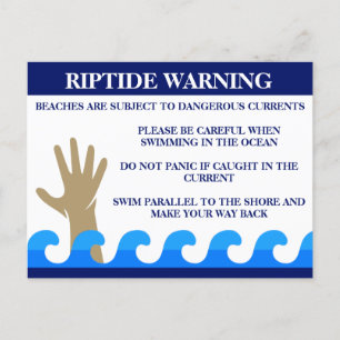 Riptide Warning Dangerous Ocean Safety Rip Current Vykort