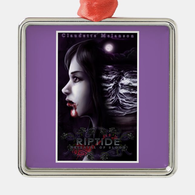 Riptiden täcker högvärdigt kvadrerar julprydnaden julgransprydnad metall (Framsidan)