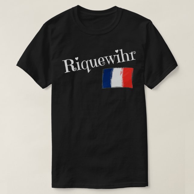 Riquewihr Frankrike Flagga Fransk Riquewihr T Shirt (Design framsida)
