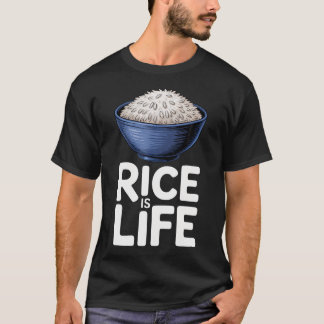 Ris är Liv Mat älskare Roligt Citat För Matlagning T Shirt