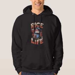 Ris är livet Roligt matlovers grafik Hoodie