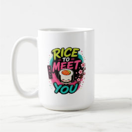 Ris att Mötas – Sött Kawaii Sushi-design Kaffemugg