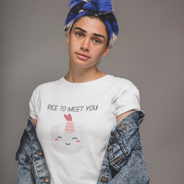 Ris att träffa dig Kawaii Sushi T-Shirt (Skapare uppladdad)