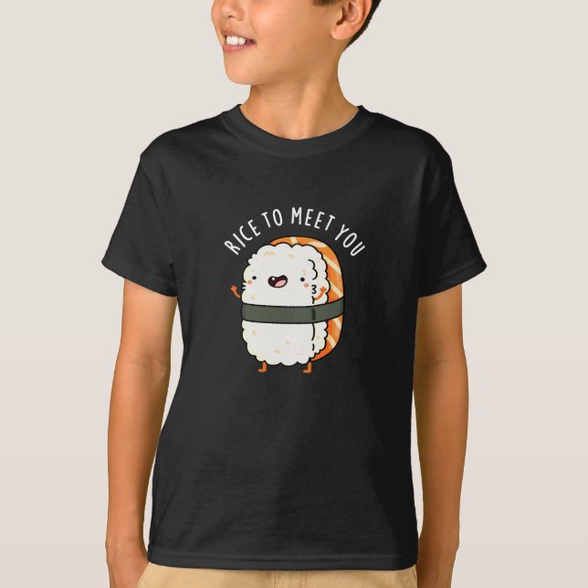 Ris att träffa dig med Sushi Pun Mörk BG T Shirt (Framsida)